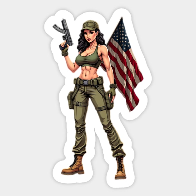 Girl with Gun Sticker by animegirlnft